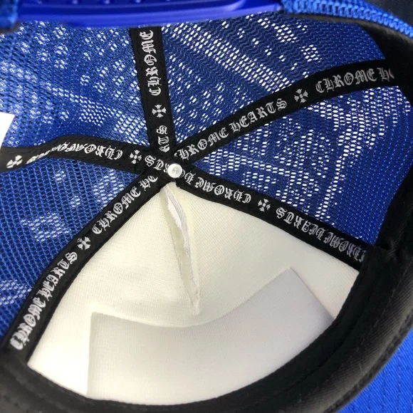 Chrome Hearts ★ AUTHENTIC Blue / Wh / Rd Trucker Hat - Picture 7 of 12
